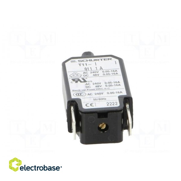 Circuit breaker | Urated: 240VAC | 48VDC | 1A | SPST | Poles: 1 | DROP-IN image 5
