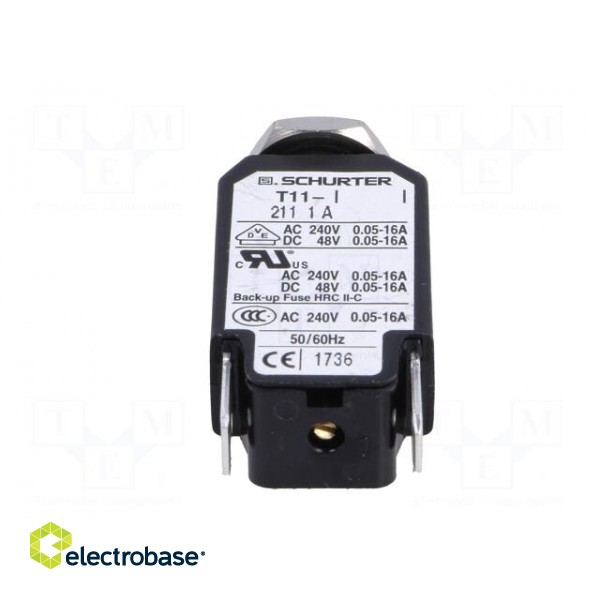 Circuit breaker | Urated: 240VAC | 48VDC | 1A | SPST | Poles: 1 | screw image 5