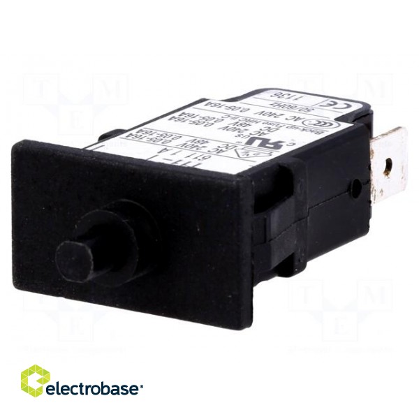 Circuit breaker | Urated: 240VAC | 48VDC | 1A | SPST | Poles: 1 | SNAP-IN image 1