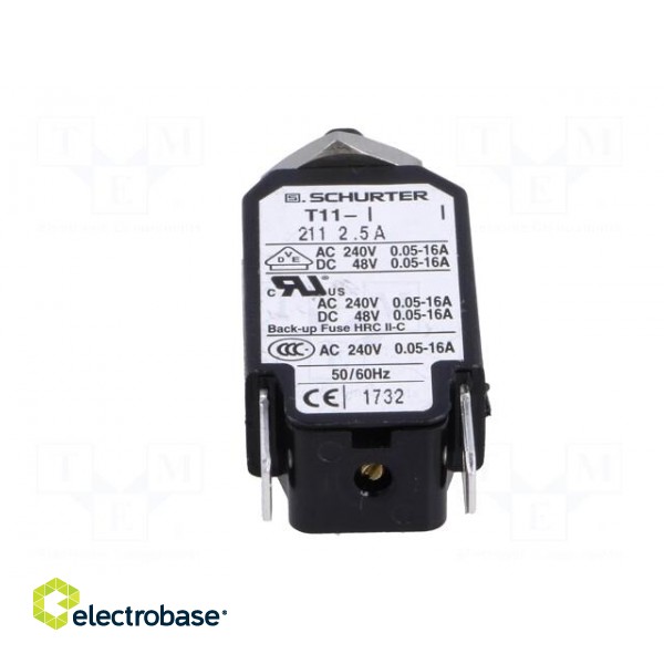 Circuit breaker | Urated: 240VAC | 48VDC | 2.5A | SPST | Poles: 1 | screw фото 5