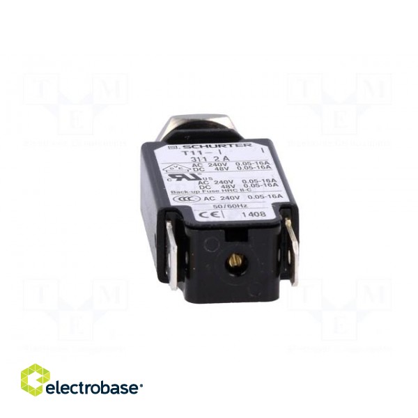 Circuit breaker | Urated: 240VAC | 48VDC | 2A | SPST | Poles: 1 | screw image 5