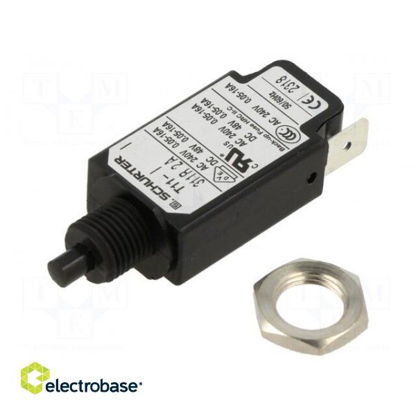 Circuit breaker | Urated: 240VAC | 48VDC | 2A | SPST | Poles: 1 | screw image 1