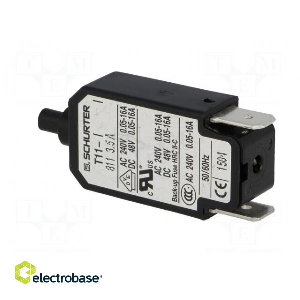 Circuit breaker | Urated: 240VAC | 48VDC | 3.5A | SPST | Poles: 1 | Ø9.6mm image 4