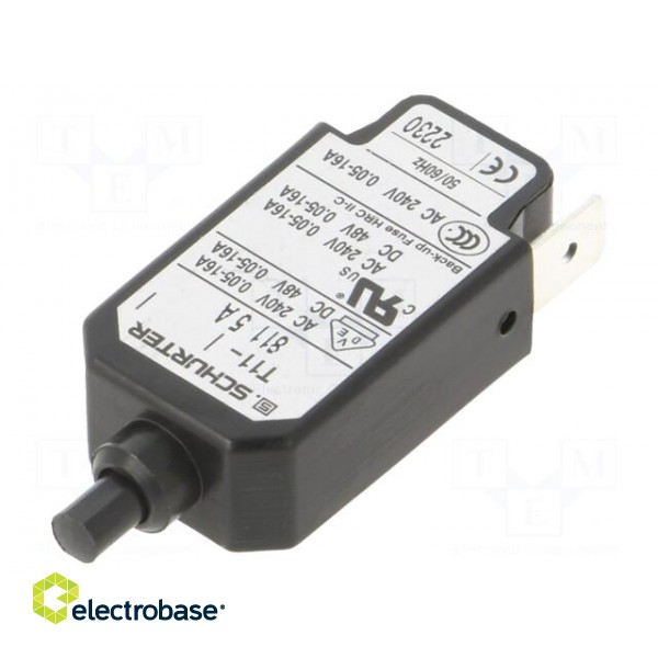 Circuit breaker | Urated: 240VAC | 48VDC | 5A | SPST | Poles: 1 | DROP-IN image 1