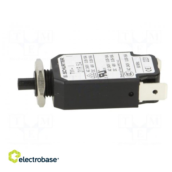 Circuit breaker | Urated: 240VAC | 48VDC | 5A | SPST | Poles: 1 | screw image 3