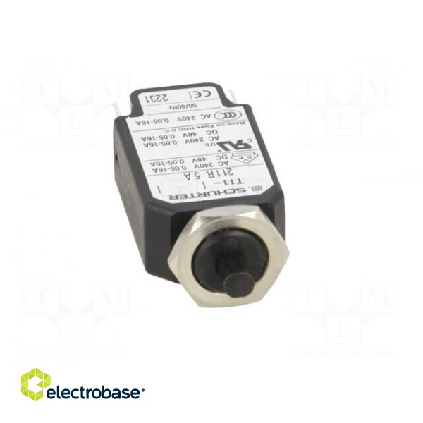 Circuit breaker | Urated: 240VAC | 48VDC | 5A | SPST | Poles: 1 | screw image 9