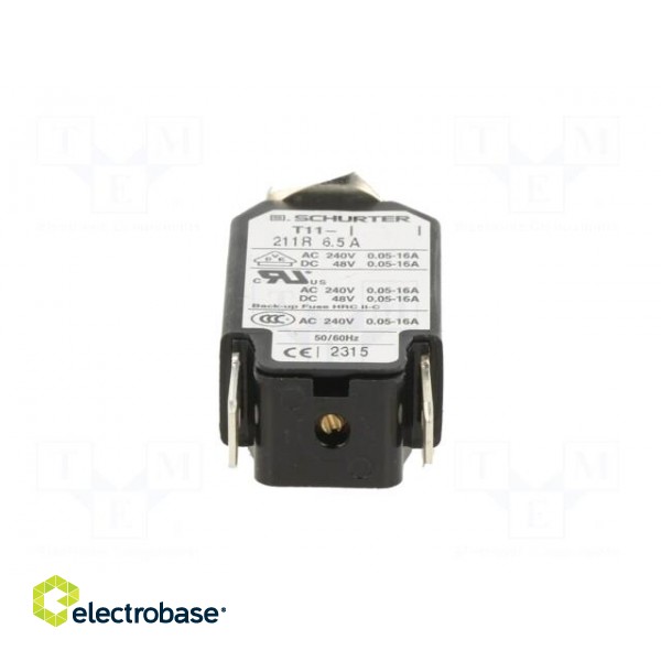 Circuit breaker | Urated: 240VAC | 48VDC | 6.5A | SPST | Poles: 1 | screw image 5