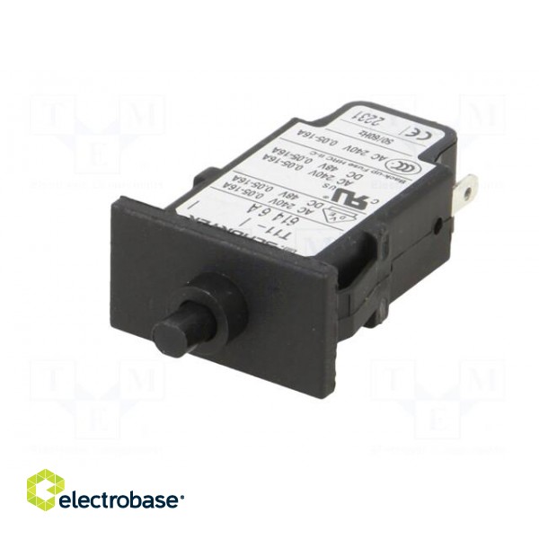 Circuit breaker | Urated: 240VAC | 48VDC | 6A | SPST | Poles: 1 | SNAP-IN image 2