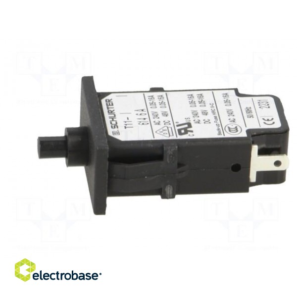 Circuit breaker | Urated: 240VAC | 48VDC | 6A | SPST | Poles: 1 | SNAP-IN image 3