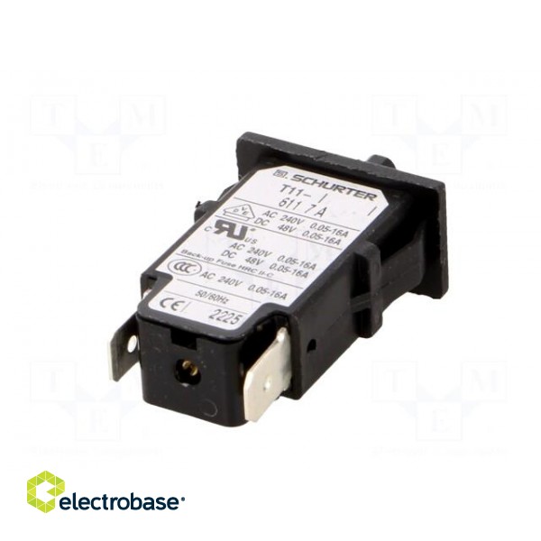 Circuit breaker | Urated: 240VAC | 48VDC | 7A | SPST | Poles: 1 | SNAP-IN image 6