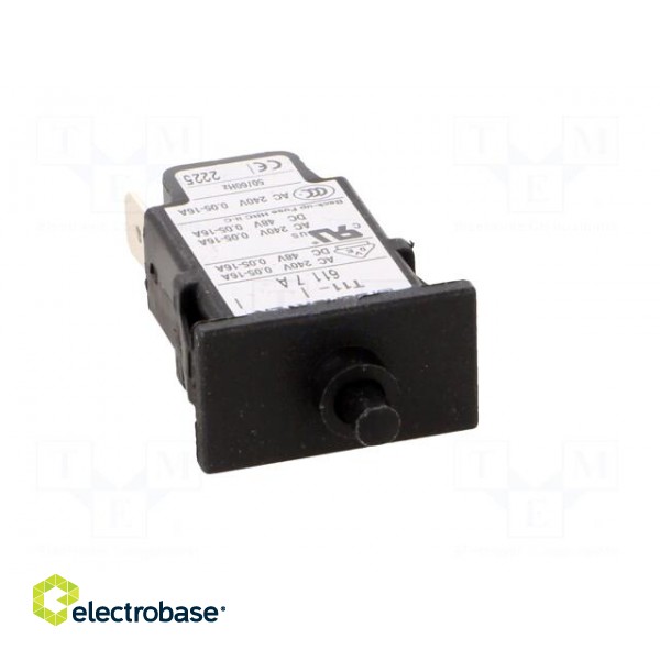 Circuit breaker | Urated: 240VAC | 48VDC | 7A | SPST | Poles: 1 | SNAP-IN image 9