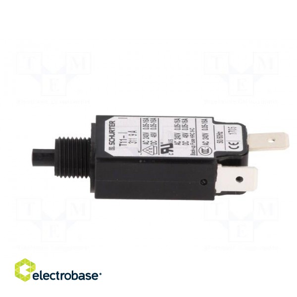 Circuit breaker | Urated: 240VAC | 48VDC | 9A | SPST | Poles: 1 | screw image 3