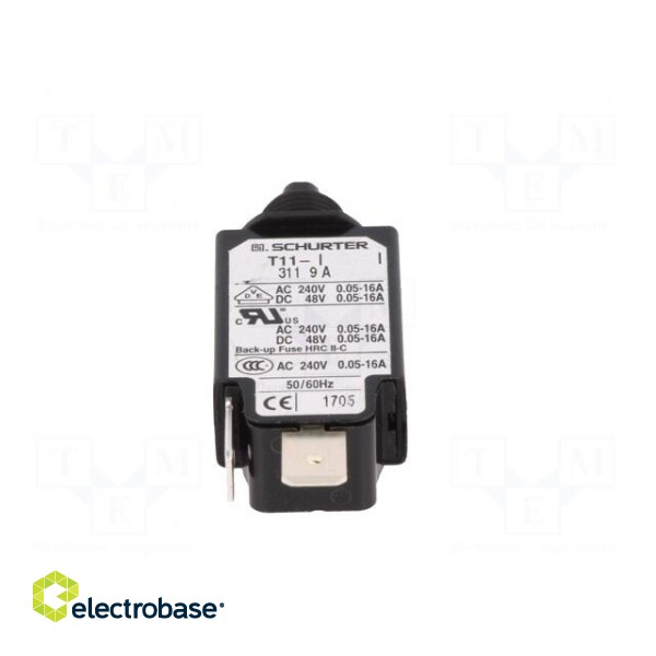 Circuit breaker | Urated: 240VAC | 48VDC | 9A | SPST | Poles: 1 | screw image 5