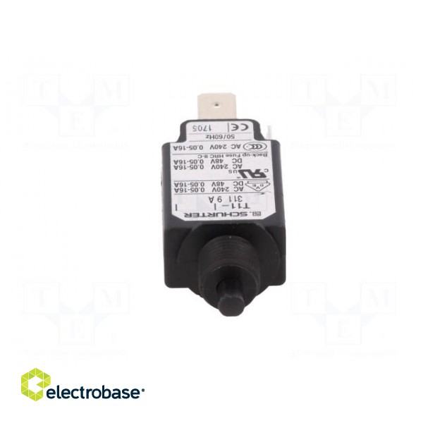 Circuit breaker | Urated: 240VAC | 48VDC | 9A | SPST | Poles: 1 | screw image 9