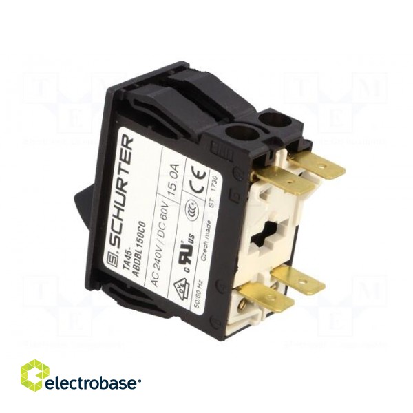 Circuit breaker | Urated: 240VAC | 60VDC | 15A | DPST | Poles: 2 | MCB image 4