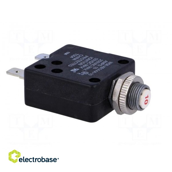 Circuit breaker | Urated: 250VAC | 50VDC | 10A | SPST-NC | Poles: 1 image 8