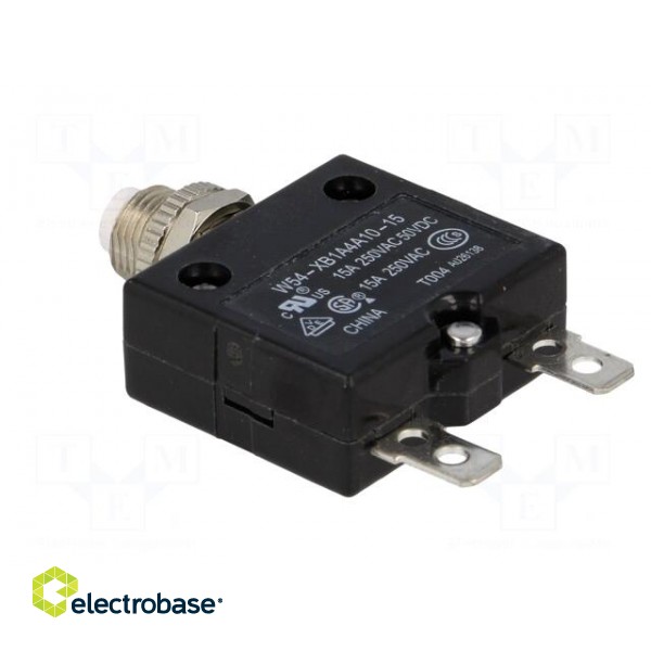 Circuit breaker | Urated: 250VAC | 50VDC | 15A | SPST-NC | Poles: 1 image 4