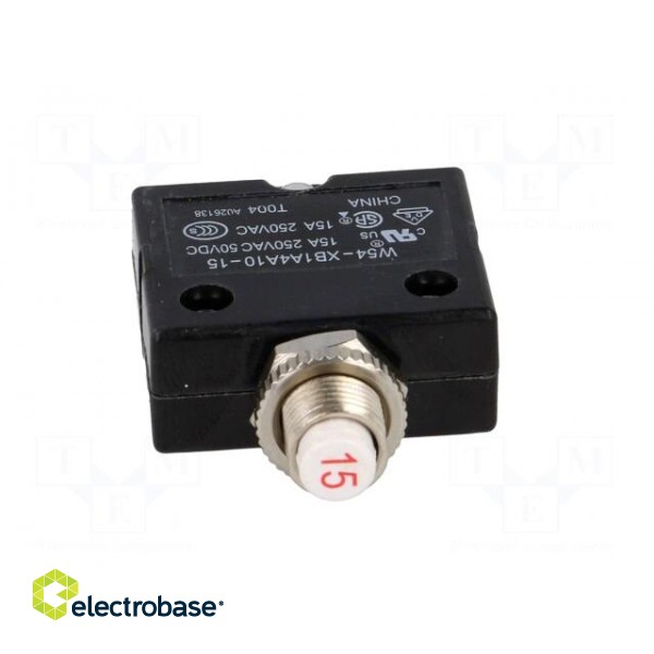 Circuit breaker | Urated: 250VAC | 50VDC | 15A | SPST-NC | Poles: 1 image 9