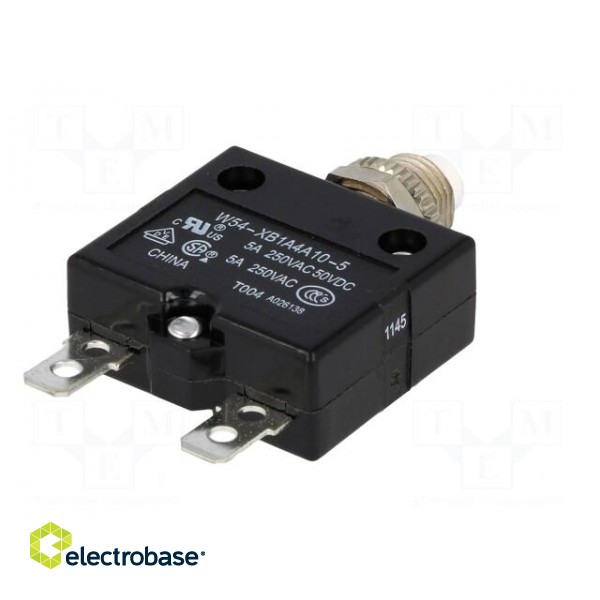 Circuit breaker | Urated: 250VAC | 50VDC | 5A | SPST-NC | Poles: 1 image 6