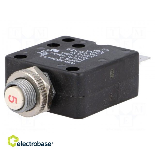 Circuit breaker | Urated: 250VAC | 50VDC | 5A | SPST-NC | Poles: 1 image 1