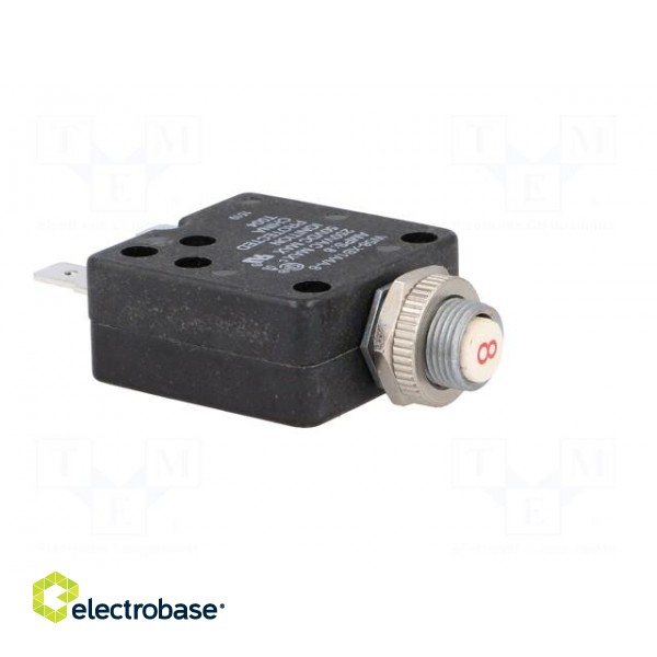 Circuit breaker | Urated: 250VAC | 50VDC | 8A | SPST-NC | Poles: 1 image 8