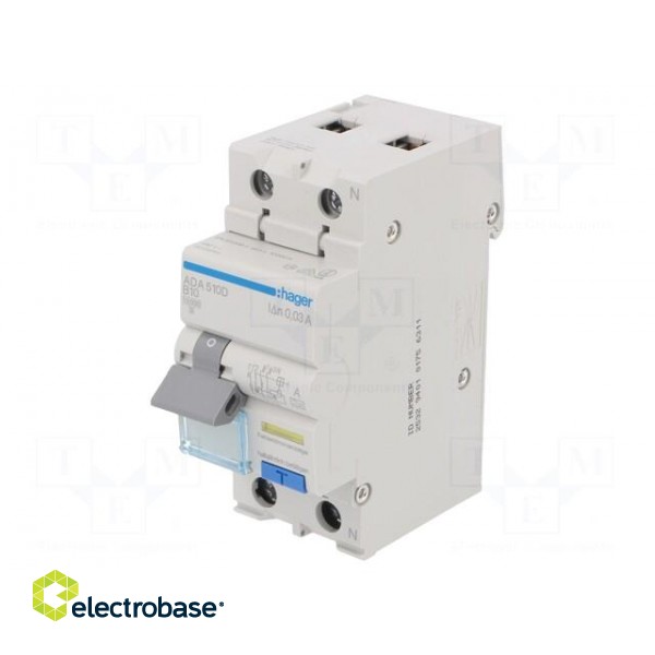 RCBO breaker | Inom: 10A | Ires: 30mA | Max surge current: 250A | IP20 image 1