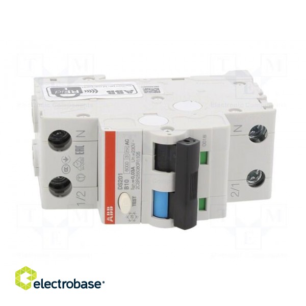 RCBO breaker | Inom: 10A | Ires: 30mA | Poles: 1+N | 230VAC | IP20 | DS200 image 9