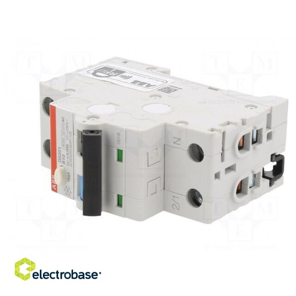 RCBO breaker | Inom: 10A | Ires: 30mA | Poles: 1+N | 230VAC | IP20 | DS200 image 2