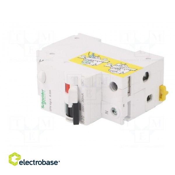 RCBO breaker | Inom: 20A | Ires: 30mA | Max surge current: 250A | IP20 paveikslėlis 2