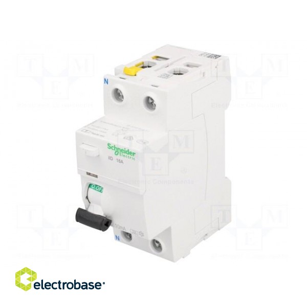RCD breaker | Inom: 16A | Ires: 10mA | Poles: 2 | 400V | Mounting: DIN image 1