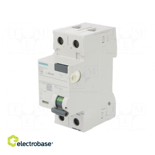 RCD breaker | Inom: 16A | Ires: 30mA | Poles: 1+N | 230/400VAC | IP20 image 1