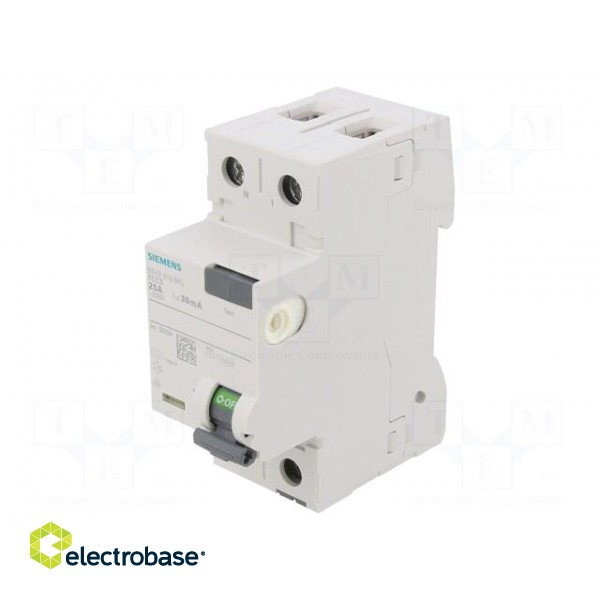 RCD breaker | Inom: 25A | Ires: 30mA | Poles: 1+N | 230/400VAC | IP20 image 1