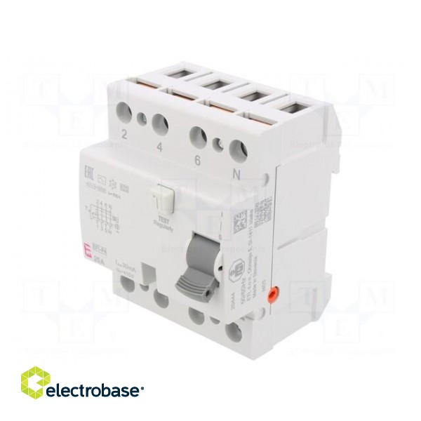 RCD breaker | Inom: 25A | Ires: 30mA | Poles: 4 | 230V,400V | IP20 | EFI image 1