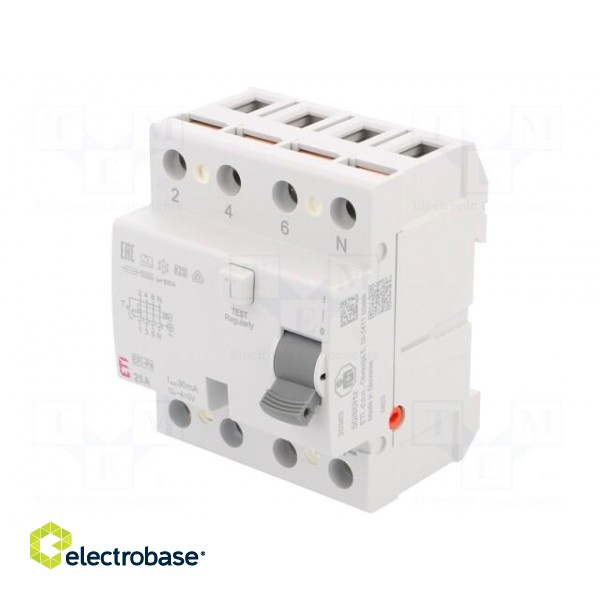 RCD breaker | Inom: 25A | Ires: 30mA | Poles: 4 | 230V,400V | IP20 | EFI image 1