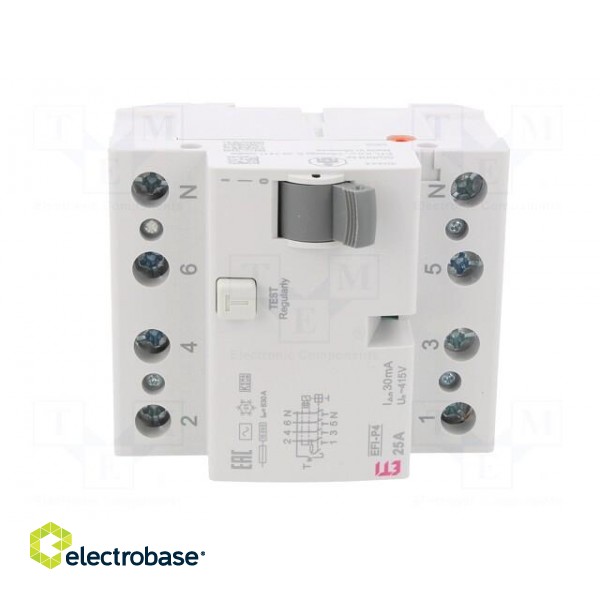 RCD breaker | Inom: 25A | Ires: 30mA | Poles: 4 | 230V,400V | IP20 | EFI image 9