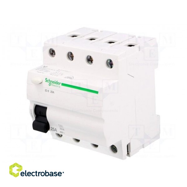 RCD breaker | Inom: 25A | Ires: 30mA | Poles: 4 | 400V | Mounting: DIN image 1