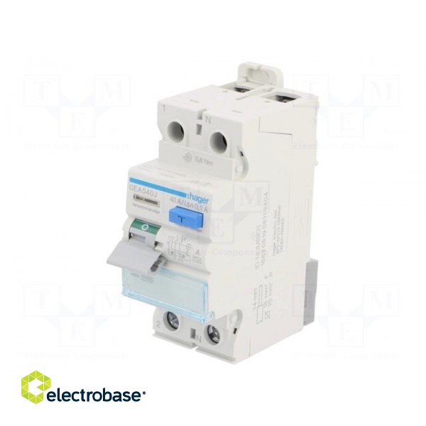 RCD breaker | Inom: 40A | Ires: 100mA | Max surge current: 250A | IP20 image 1
