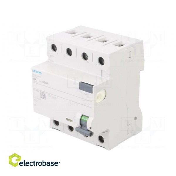 RCD breaker | Inom: 40A | Ires: 300mA | Poles: 3+N | 230/400VAC | IP20 image 1