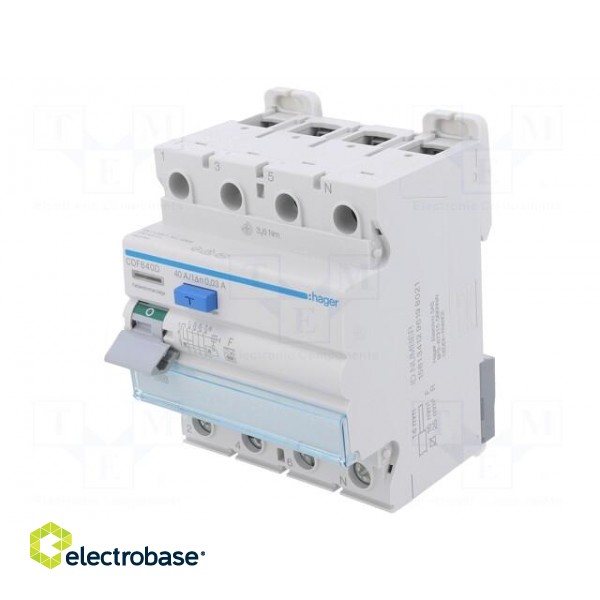 RCD breaker | Inom: 40A | Ires: 30mA | Max surge current: 250A | IP20 image 1