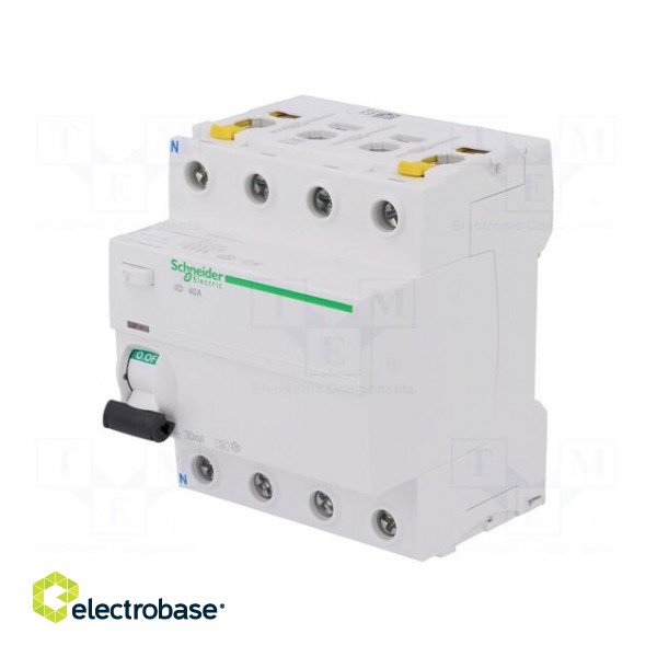 RCD breaker | Inom: 40A | Ires: 30mA | Poles: 4 | 400V | Mounting: DIN image 1