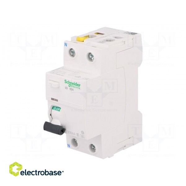 RCD breaker | Inom: 63A | Ires: 300mA | Poles: 2 | 400VAC | IP20 | 1÷25mm2 image 1