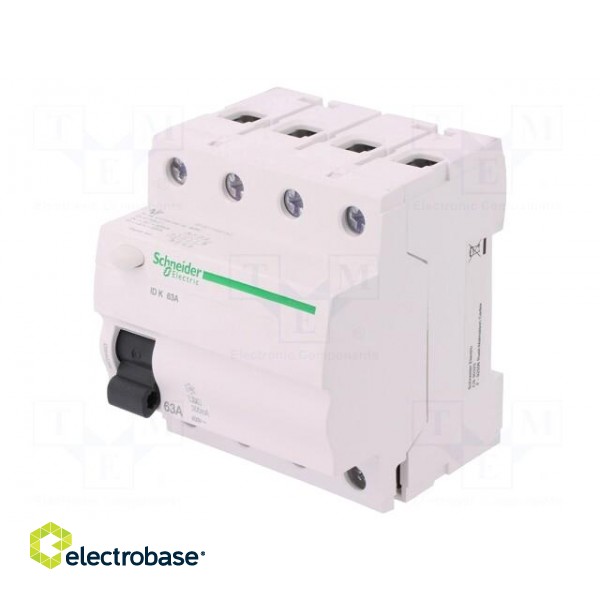 RCD breaker | Inom: 63A | Ires: 300mA | Poles: 4 | 400V | Mounting: DIN paveikslėlis 1