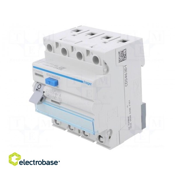 RCD breaker | Inom: 63A | Ires: 30mA | Max surge current: 250A | IP20 image 1