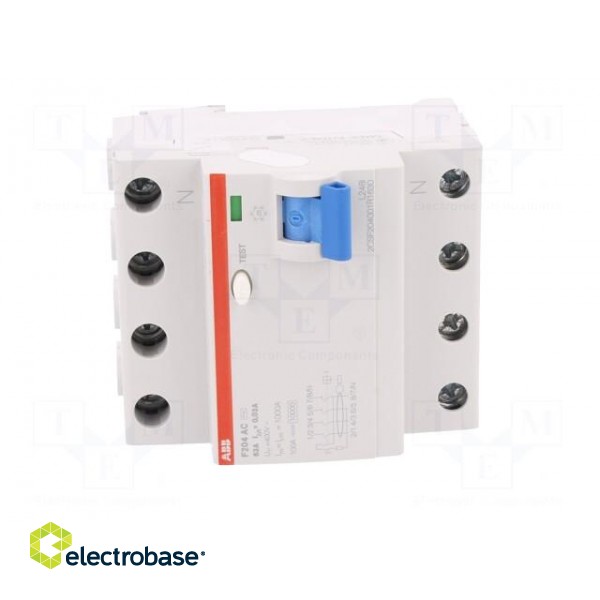 RCD breaker | Inom: 63A | Ires: 30mA | Max surge current: 5000A | IP20 paveikslėlis 9