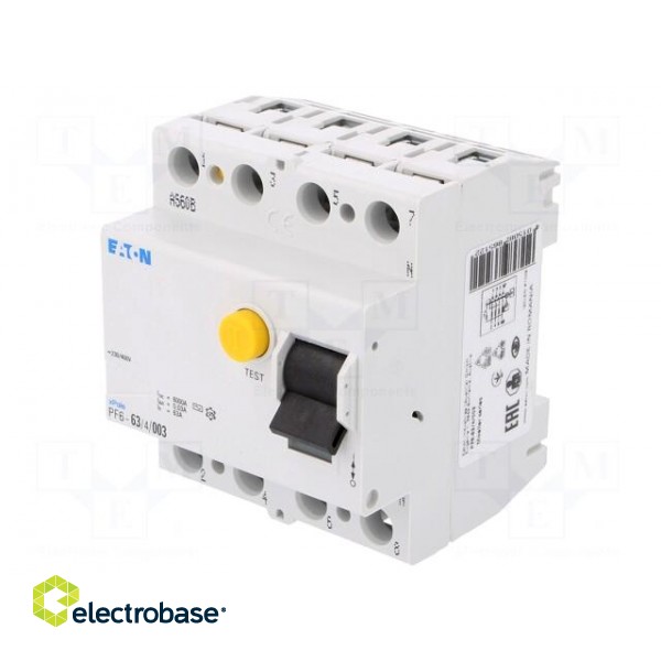 RCD breaker | Inom: 63A | Ires: 30mA | Max surge current: 630A | IP20 image 1