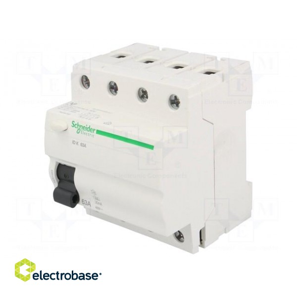 RCD breaker | Inom: 63A | Ires: 30mA | Poles: 4 | 400V | Mounting: DIN image 1