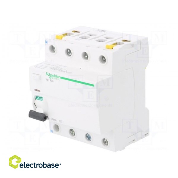 RCD breaker | Inom: 63A | Ires: 30mA | Poles: 4 | 400V | Mounting: DIN image 1