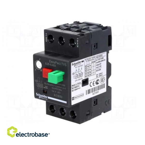 Motor breaker | 0.09kW | 230÷690VAC | for DIN rail mounting | IP20 фото 1