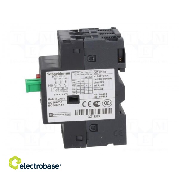 Motor breaker | 0.09kW | 230÷690VAC | for DIN rail mounting | IP20 фото 3