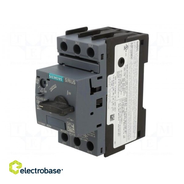 Motor breaker | 0.12kW | 220÷690VAC | for DIN rail mounting | 3RV2 image 1